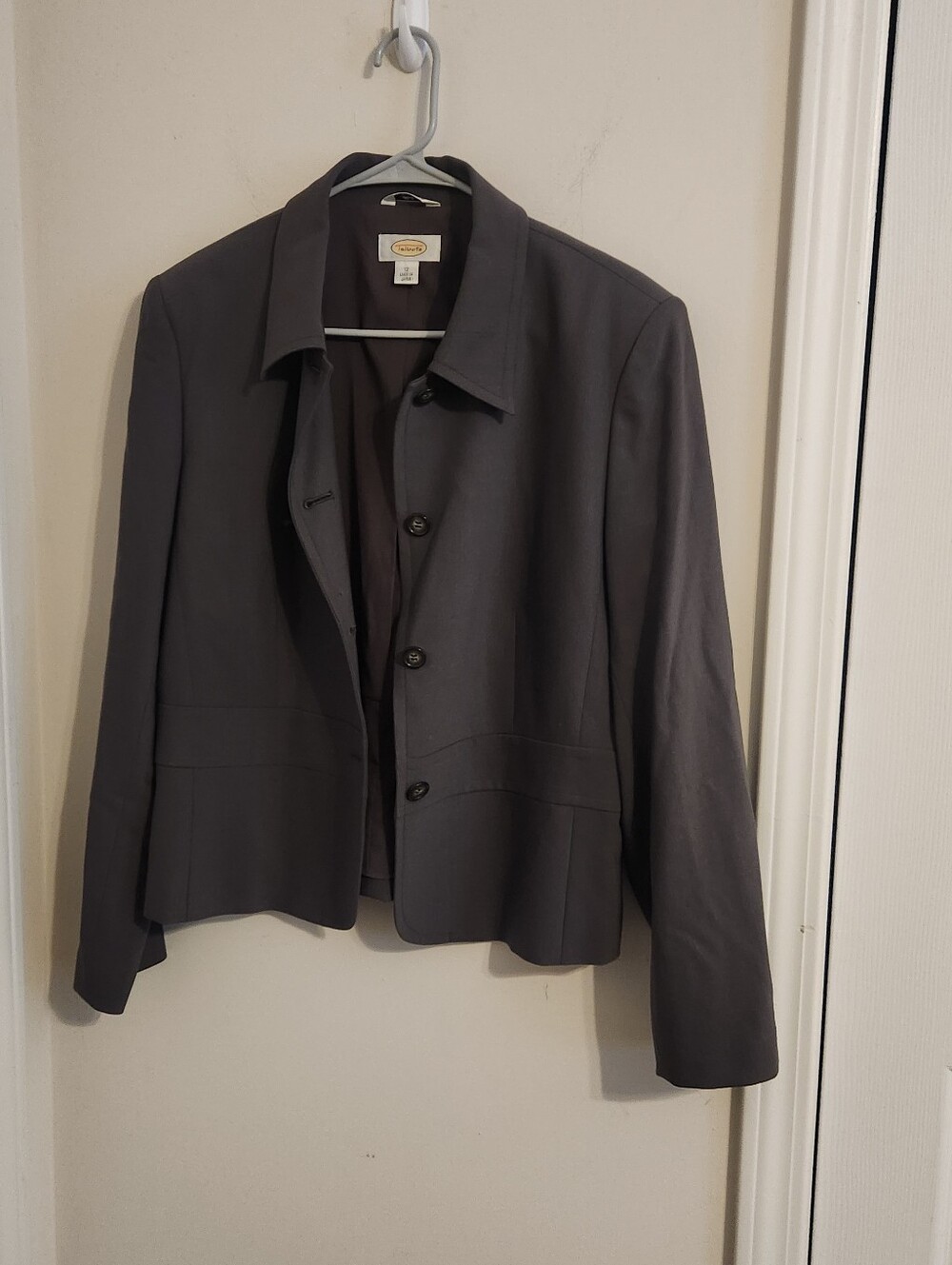 Talbots Gray Collared Blazer Size 12